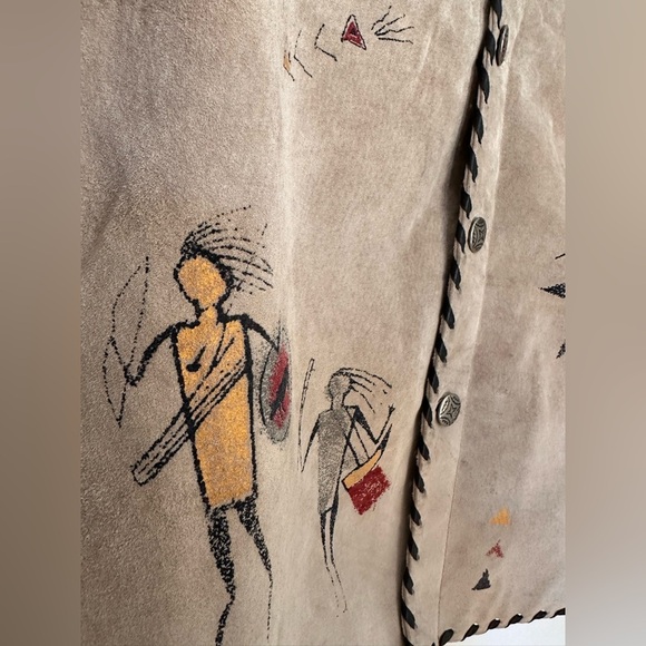 CHICO'S DESIGN Suede Leather Southwestern Graphic Jacket NWOT - Picture 6 of 11